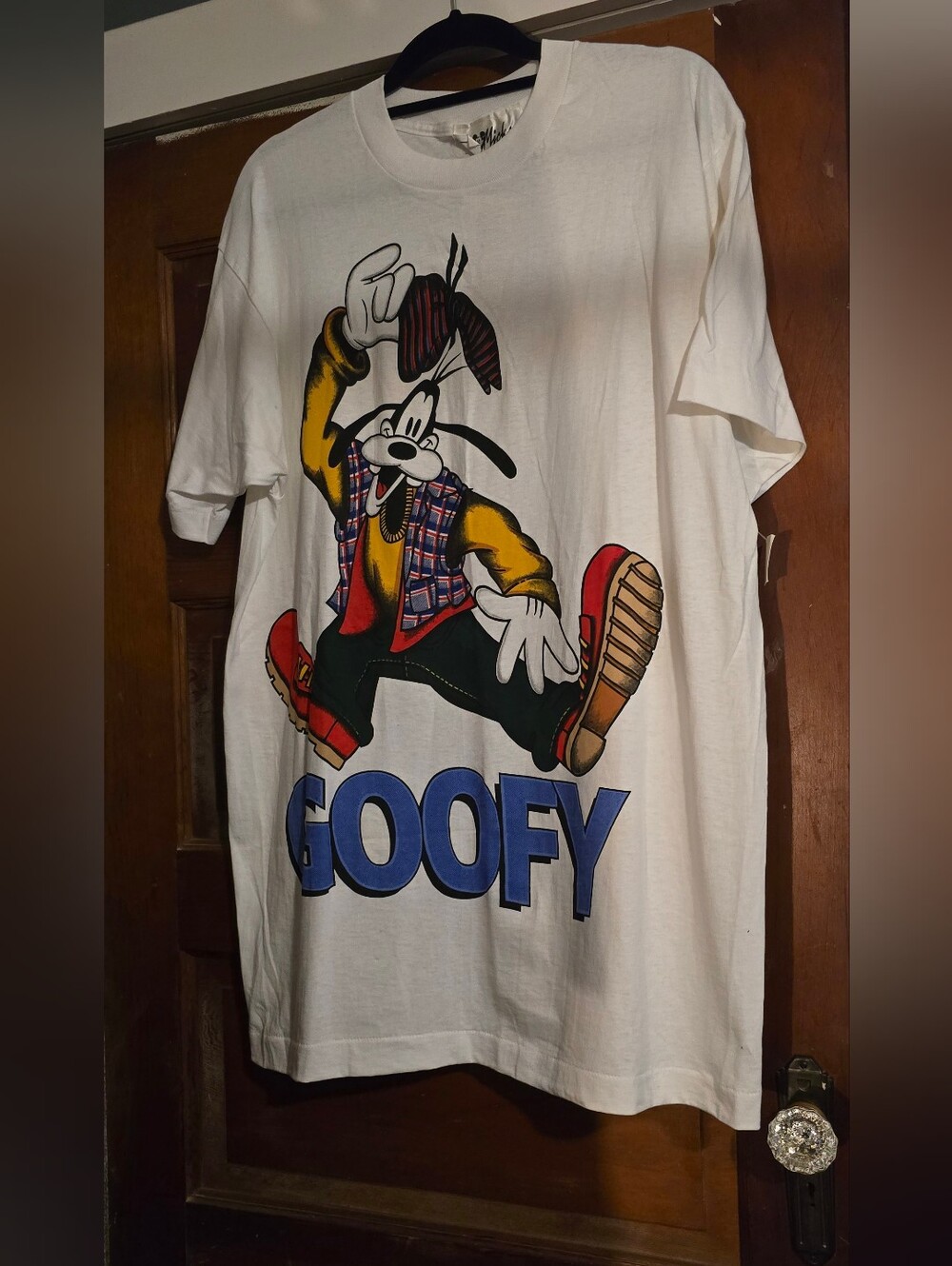 Disney White Tee with Goofy Multicolor Graphic